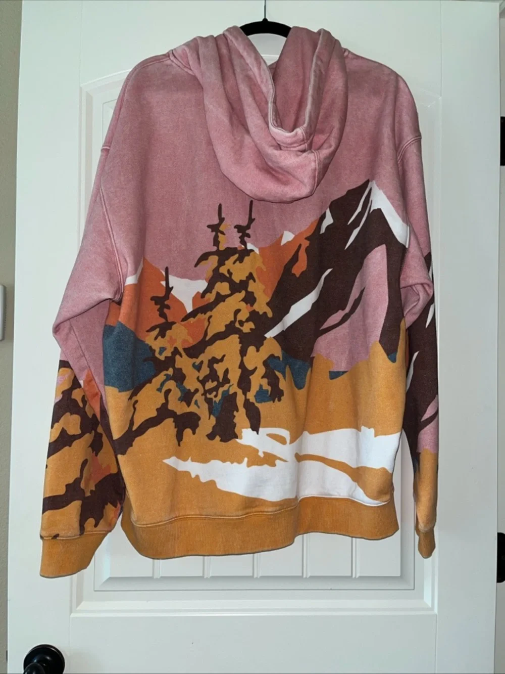Kith Authentic 100% Campfire Landscape Hoodie in Rose Pink, Mustard & Navy XXL - Picture 3 of 11
